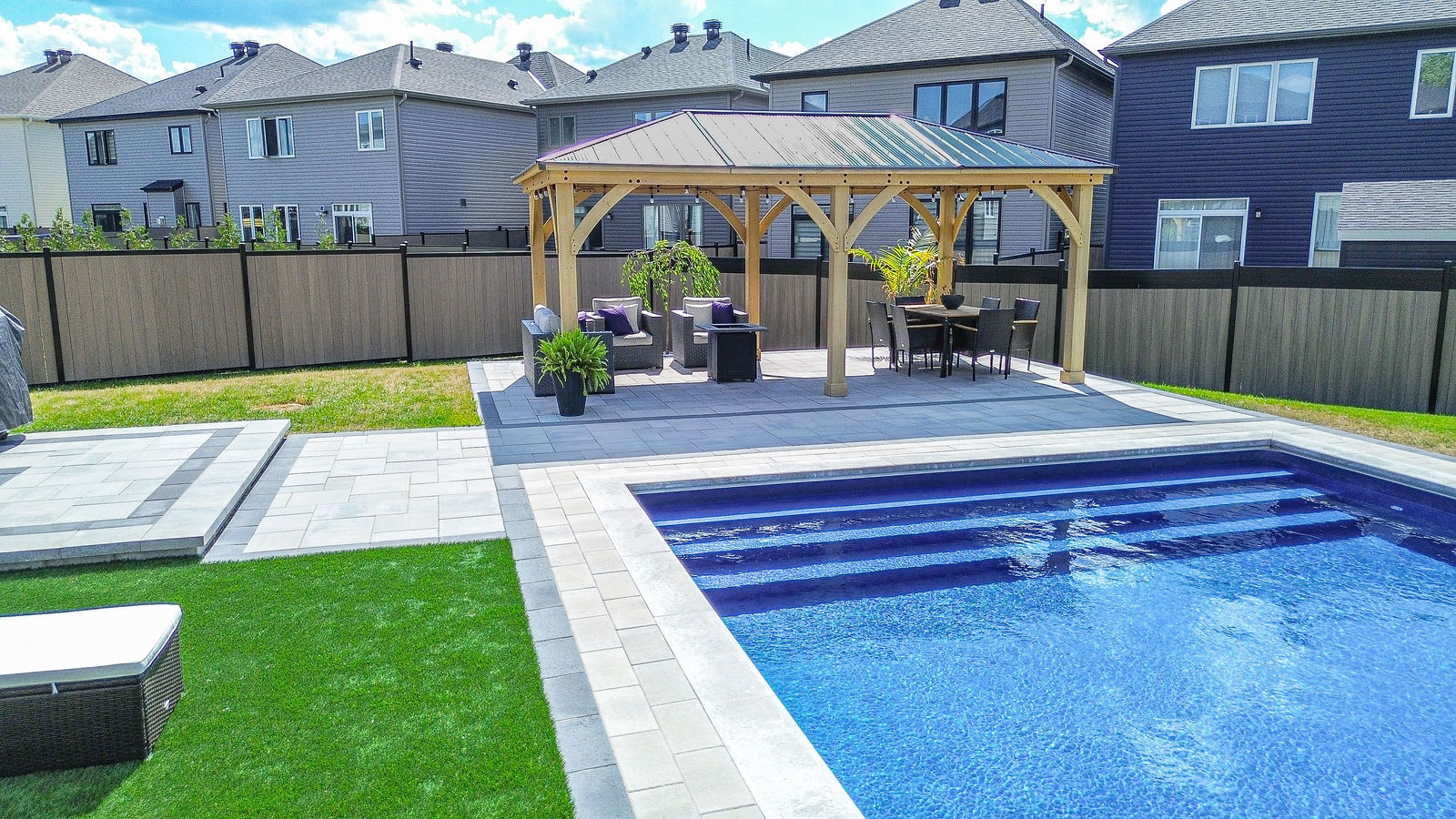 Main view of Pool and Pavilion Build.